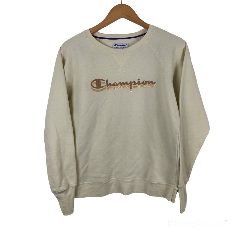 PLUS POWERBLEND FLEECE BOYFRIEND CREW, SCRIPT LOGO SIZE S - Picture 1 of 8